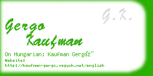 gergo kaufman business card